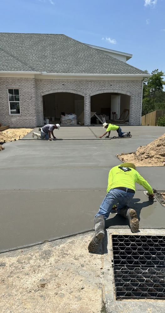 Concrete driveway installation for a residential property in Jamestown, NC