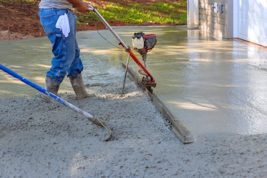 New concrete driveway installation at a residential property in Greensboro NC