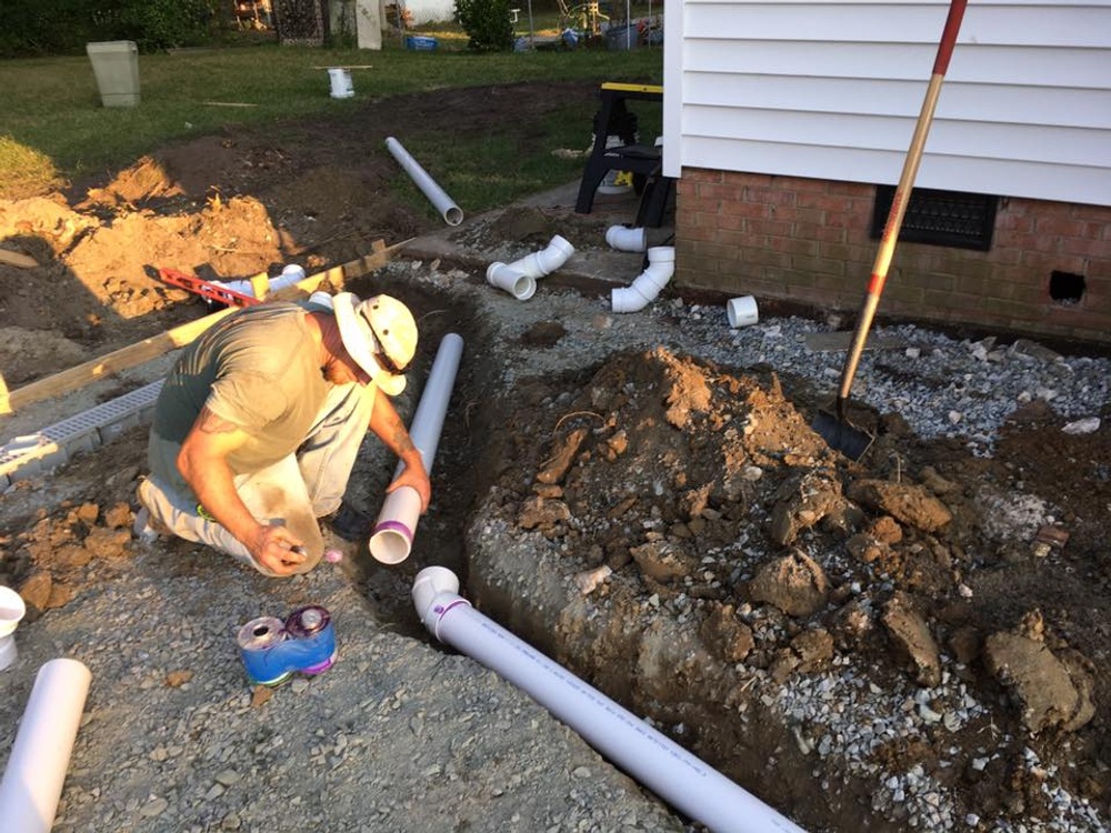 Professional drainage and grading work for a residential property in Greensboro NC